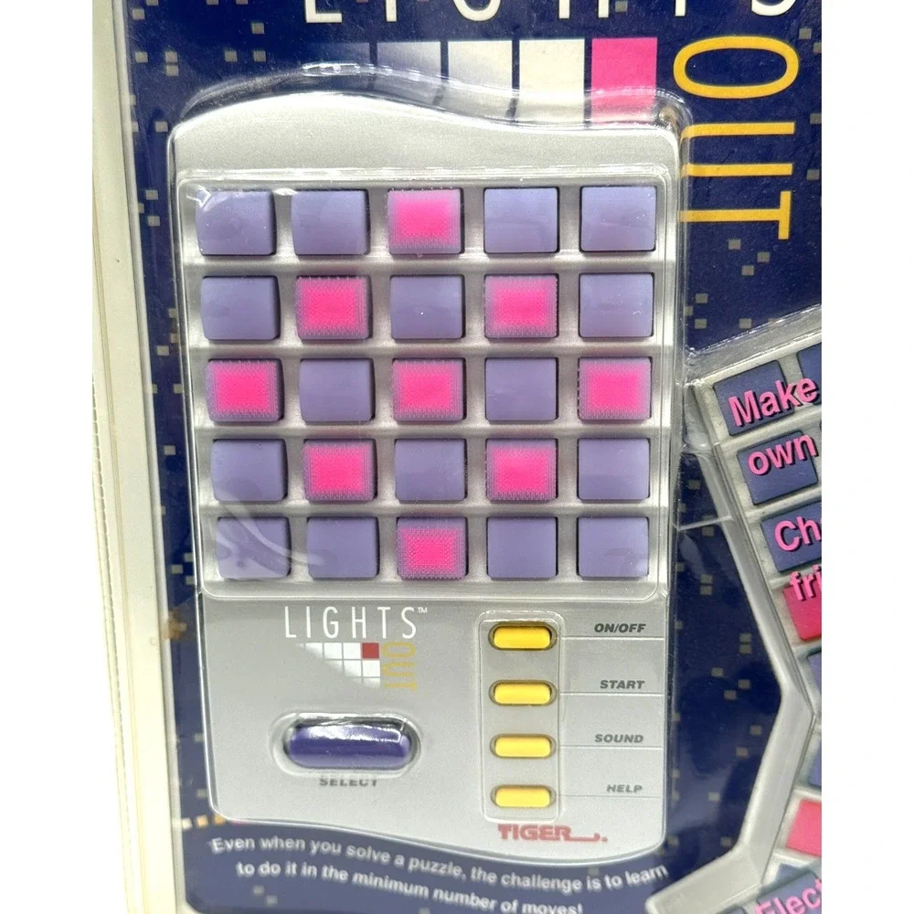 Vintage 1995 Tiger Electronics Lights Out Puzzle Game Full Size Model 7-574 NEW